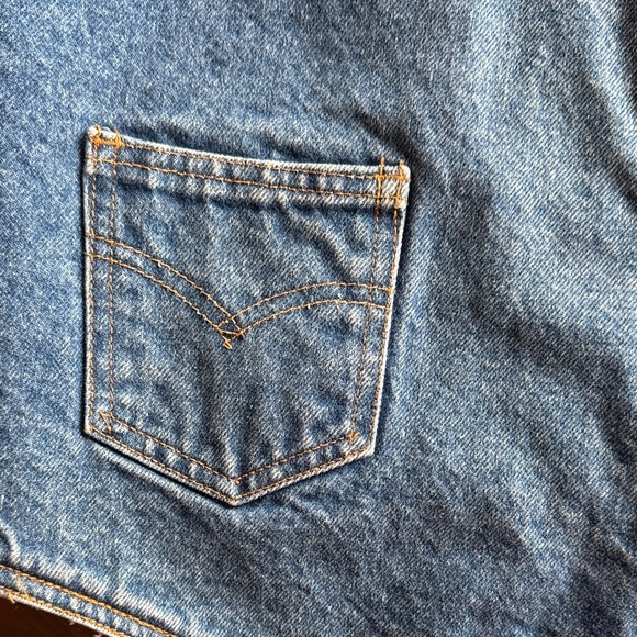 Levi's VINTAGE AND RARE - 70–80 Classic Blue Denim Vest with Sherpa Lining XL - Picture 5 of 10